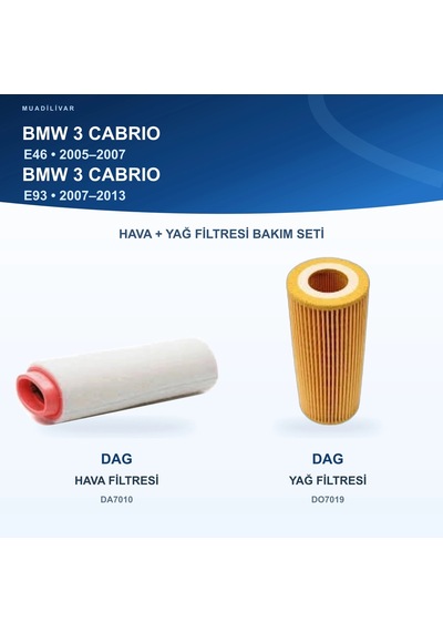 Bmw 3 E46 / Bmw 3 E93 Hava+yağ Filtre Bakım Seti