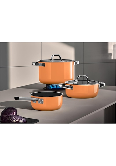 Wmf Fusiontec Tencere Seti 4 Parça Papaya Turuncu