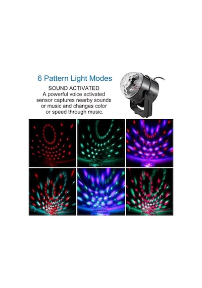 Disko Topu Parti Işıkları 7 Renk Led Usb Girişli Sese Duyarlı Rgb Uzaktan Kumandalı