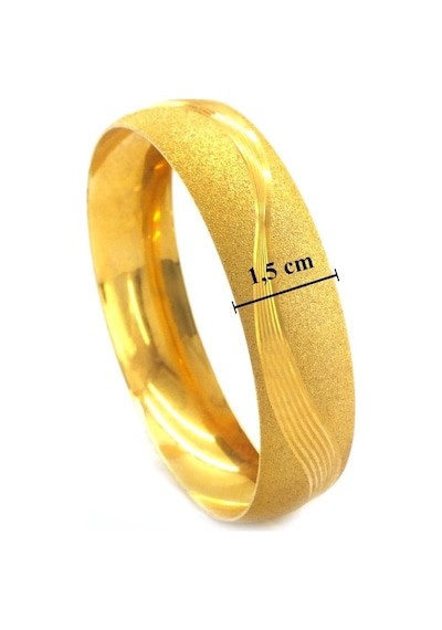 Altın Kaplama Dalgalı Simli 1.5 Cm Bilezik Blz-3054 Altın