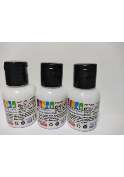 Resim Verniği Su Bazlı 25 Ml 3adet Beyaz