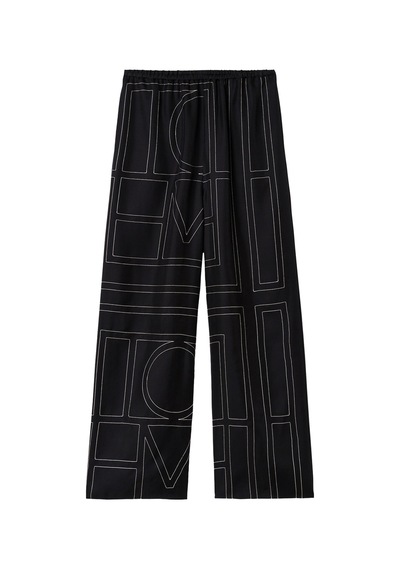Toteme Şık Monogram Ipek Pantolon Siyah