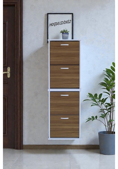 Eliusta Slim 4 Düşer Kapaklı 52 Cm Ceviz Asma Ayakkabılık Kapı Önü/antre 52x156x26 Cm Ayakkabılık Ceviz Eliusta Slim 4 Düşer Kapaklı 52 Cm Ceviz Asma Ayakkabılık Kapı Önü/antre 52x156x26 Cm Ayakkabılık Ceviz