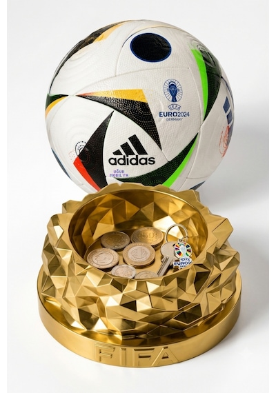 Futbol Topunuzu Ballon D'or A Çeviren Gold Kaplamalı Stand Altın
