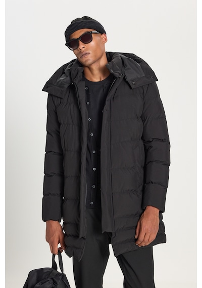 Ac&Co / Altınyıldız Classics Erkek Sıyah Standart Fit Normal Kesim Çıkma Kapüşon Dik Yaka Yan Cepli Kaban Sıyah Siyah Ac&Co / Altınyıldız Classics Erkek Sıyah Standart Fit Normal Kesim Çıkma Kapüşon Dik Yaka Yan Cepli Kaban Sıyah Siyah