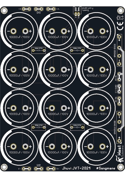 Amfiler Için Güç Kaynağı Psu Devre Kartı -12 Adet -10000Uf/100V