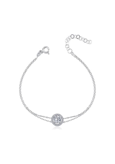 0.75 Karat Effective Diamond Büyülü Işıltı Tektaş Gümüş Bileklik