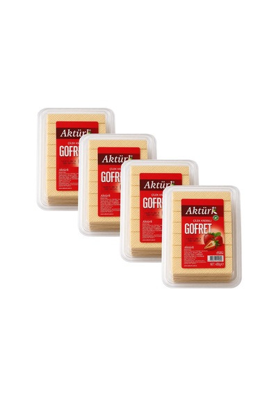 Aktürk Gofret Çilek Kremalı 430 Gr X 4 Adet