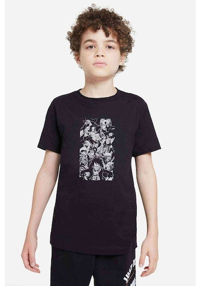 Tshirthane Anime Monkey D Luffy Baskılı Unisex Çocuk Siyah T-Shirt
