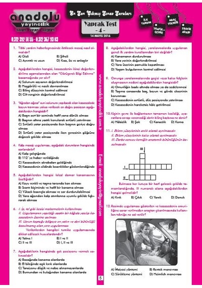 Sürücü Eğitim Yaprak Test Sürücü Kursu Yaprak Test !! 800 Soru !!