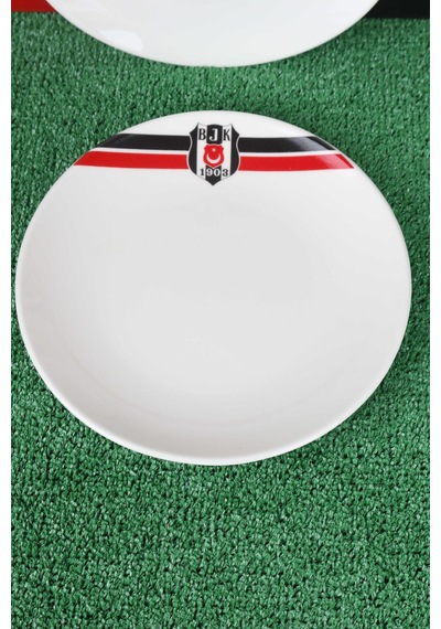 Dekomus İle Lisanslı Beşiktaş 6 Kişilik 12 Parça Porselen Servis Tabağı Ve Pasta Tabağı Seti Altın