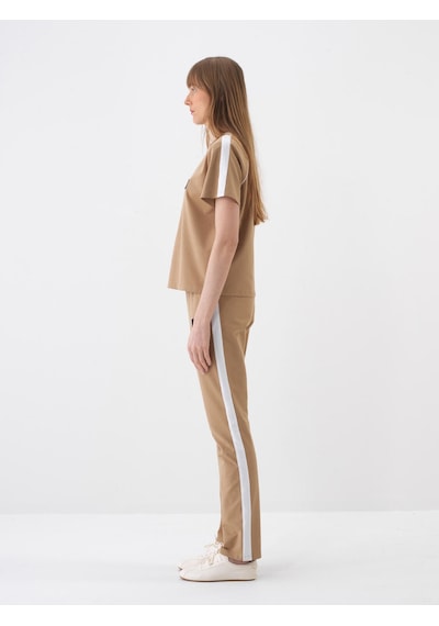 Xint Camel Pamuk Dokulu Regular Fit Tişört 602404