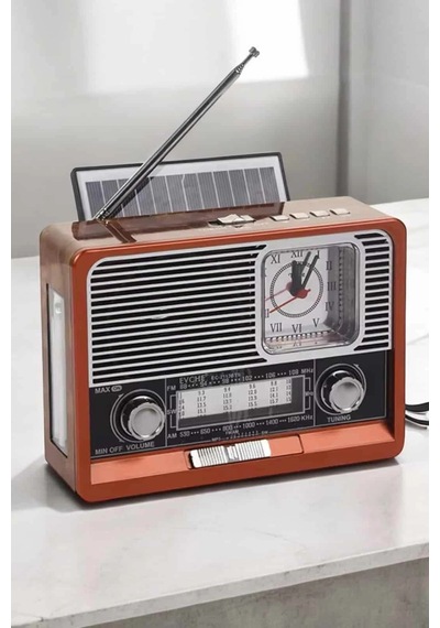 Hubrendy Tekno Nostaljik Görünümlü Usb Girişli Bluetooth Bağlantılı Radyo