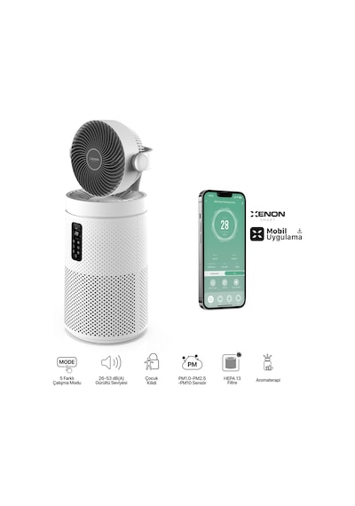 Xenon Smart Akıllı Hava Isıtıcı Ve Fanlı Aromaterapi Özellikli Hepa13 Filtreli Sessiz Hava Temizleyici Seti