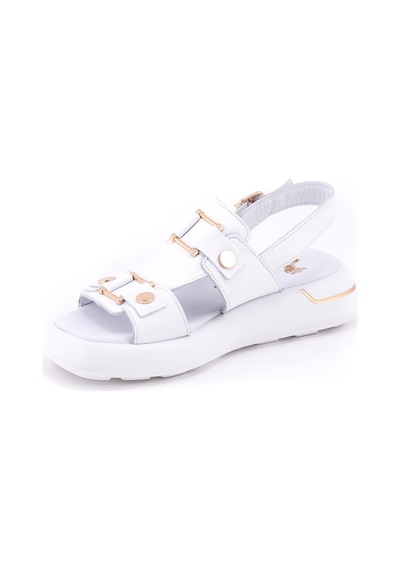 Venüs Tauri Hakiki Deri Comfort Ortopedik Kadın Sandalet Beyaz