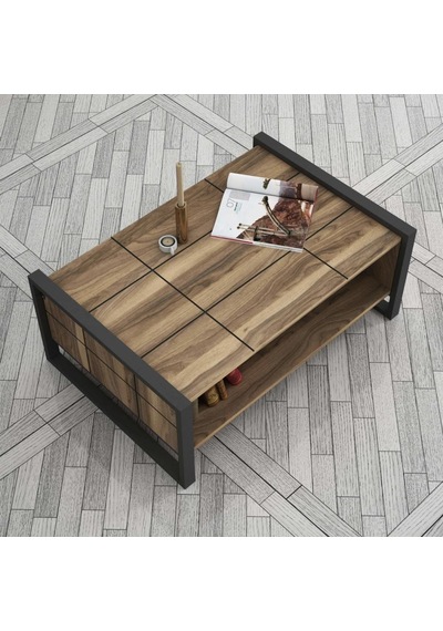 Dekorister Exclusive Lost Metal Orta Sehpa Ceviz