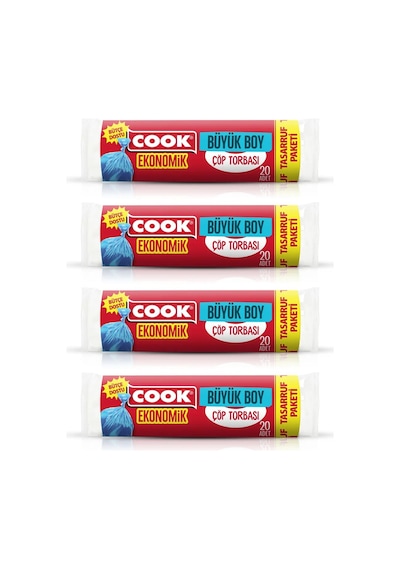 Cook Büyük Çöp Torbası 65 80 Cm 20 Li X 4 Adet