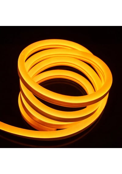 Neon Şerit Led 220 Volt Esnek Silikonlu Aydınlatma + Fiş Dahil 1 Mt-amber Amber