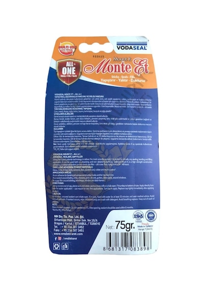 Vodaseal Monte-et Yapıştır-yalıt-doldur Macunu Tüp Beyaz - 75 Gr.
