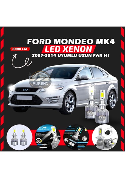 Ford Mondeo Mk4 2007-2014 Uzun Far Uyumlu Şimşek Etkili Led Xenon Performance Series H1