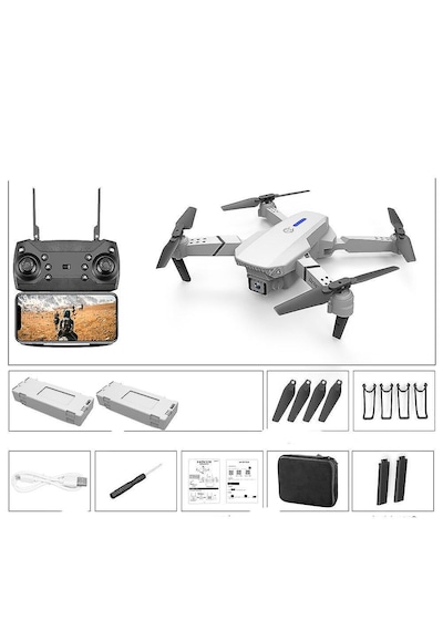 E88 4k Hd Çift Kameralı Drone App Kontrol Wifi Li Katlanabilir