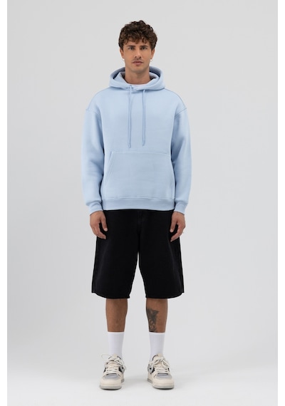 Vamos Basic Oversize Kapüşonlu Sweatshirt Bebe Mavi