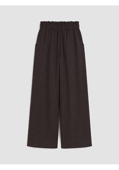 Lcwaıkıkı Classic Kahverengi Beli Lastikli Geniş Paça Kadın Pantolon
