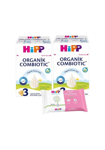 Hipp 3 Organik Devam Sütü Combiotic 600 G x 2 Adet + Islak Mendil H PKT.HIPP.159