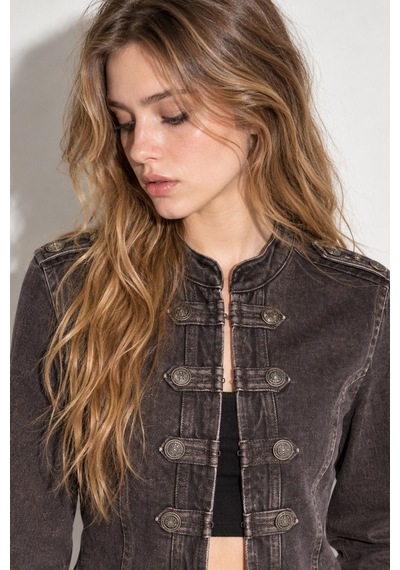 Hiccup Düğmeli Denim Ceket Kahverengi