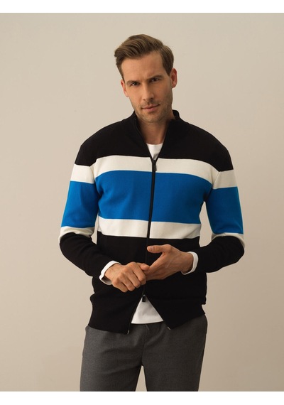 Xint Siyah Pamuk Dokulu Regular Fit Hırka 801772