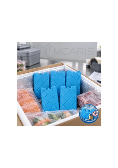 5'li Kilitli Buz Aküsü Seti - Dondurucu Buz Kasedi Ice Box Soğutucu Blok Mavi Beyaz
