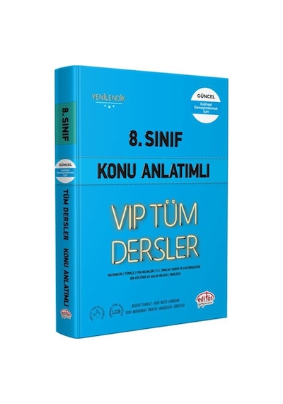 Erconcept-Editör Yayınları 8.Sınıf Vıp Tüm Dersler Konu Anlatımlı Mavikitap