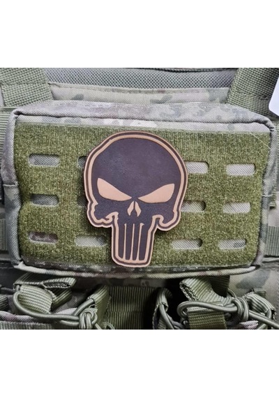 KURU KAFA NO:1 - Deri PEÇ - Arma - Askeri Patch Bej
