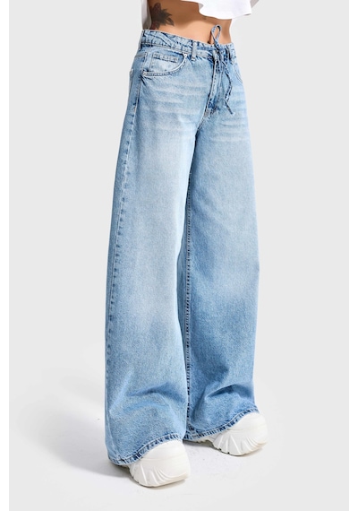 Itsbasic Kadın Kot Rengi 4s527 Süper Palazzo Fit Bağcıklı %100 Koton Denim Jean Mavi Itsbasic Kadın Kot Rengi 4s527 Süper Palazzo Fit Bağcıklı %100 Koton Denim Jean Mavi