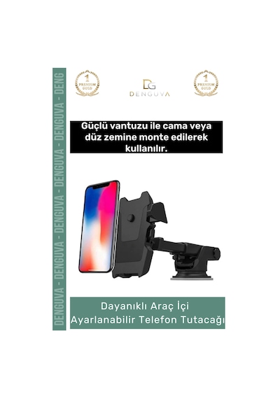 Otoiçitutacağı Güçlü Vantuzlu Cam Torpido Uyumlu Silikon Pedli Çizilmez Sağlam Oto Araba Içi Telefo