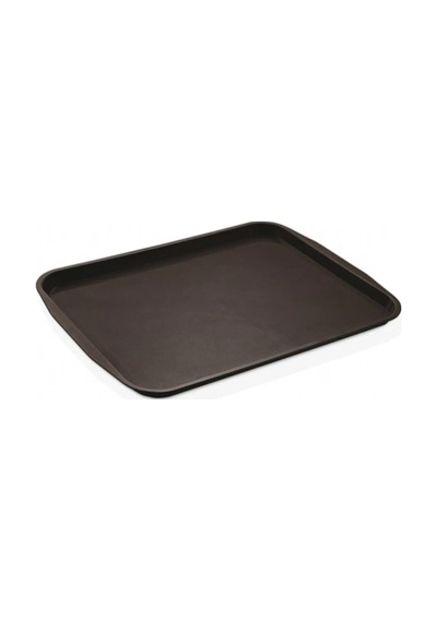 Siyah Midi Boy Plastik Servis Tepsisi Kırılmaz Lokanta Büfe Fast Food Kullanım 44x32 Cm Çok Renkli