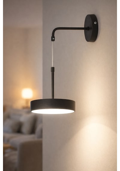 Salkım Modern Tasarım Renk Beyaz Işıklı - Ledli Banyo - Mutfak - Salon Yatak Odası Ledli Duvar Aplik Siyah Siyah