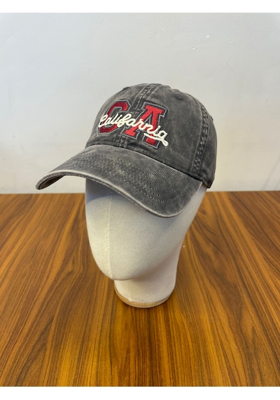 Hamze Vintage Yıkamalı Eskitme Model İthal Nakışlı Unisex Cap Şapka Gri