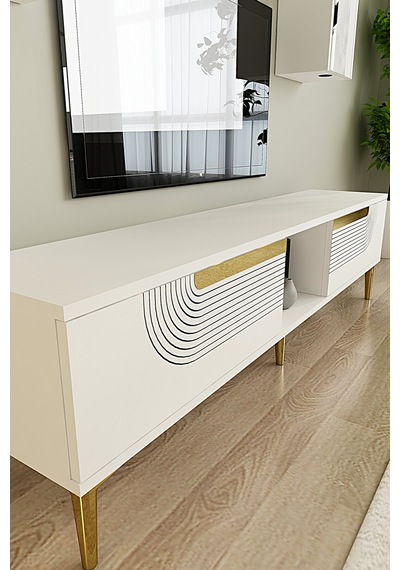 Tvr1502bg Meyra Tv Ünitesi Takımı Beyaz-gold 150cm