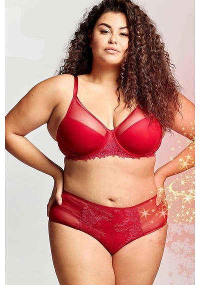 Melonika Golshan Gaspara Big Size Plunge Bra, Şarap Rengi Konforlu Ve Şık Sütyen Çok Renkli