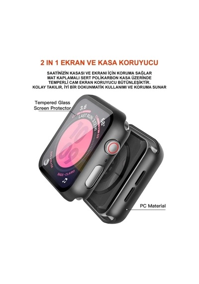 Watch 6. Nesil 40mm Uyumlu 360 Tam Korumalı Ekran Koruyucu Temperli Cam Şeffaf