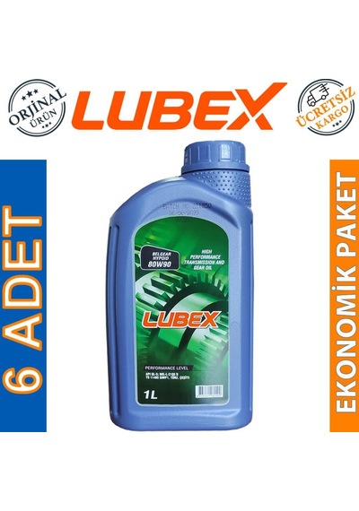 Lubex Belgear Hypoid 80W-90 GL-5 Manuel Şanzıman Yağı 6 x 1 L
