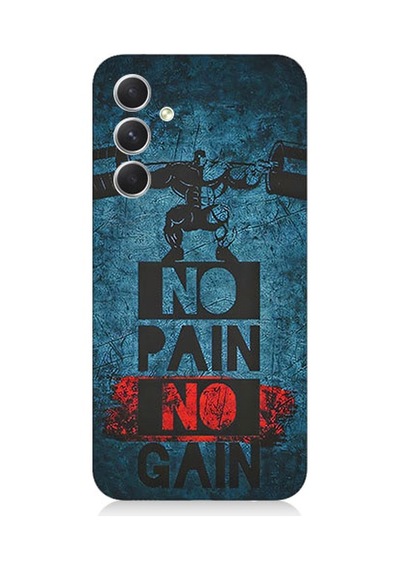 Samsung Galaxy S23 Fe Uyumlu No Pain, No Gain Desenli Silikon Kılıf