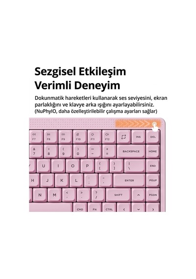 Nuphy Node75 Tri-mode Custom Mekanik Oyuncu Klavyesi Pembe-blush Nano