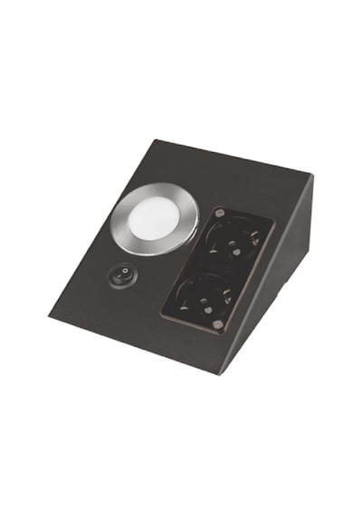 Cata Ct-5110b Ledli Üçgen Spot Siyah Kasa Çift Prizli Beyaz Siyah