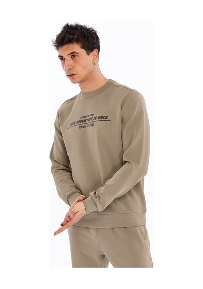 AR-MA Arma Erkek Slim Fit Sweatshirt Yazı Baskılı, Scuba Interlok, Bisiklet Yaka, Basic K30124685502 Gri - Bej AR-MA Arma Erkek Slim Fit Sweatshirt Yazı Baskılı, Scuba Interlok, Bisiklet Yaka, Basic K30124685502 Gri - Bej