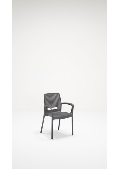 Rattan Lüx 90x150 Bahçe&Balkon&Teras Masa Seti - Antrasit
