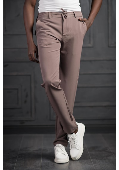 Perpant Beli Lastikli Ve İplikli Likralı Slimfit Yazlık Kumaş Jogger Pantolon Kahverengi Perpant Beli Lastikli Ve İplikli Likralı Slimfit Yazlık Kumaş Jogger Pantolon Kahverengi