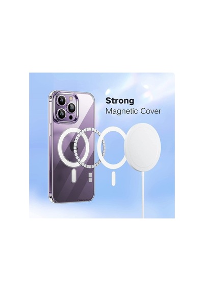 Iphone 14 Pro Max Kılıf Koruyucu Magsafe Ile Uyumlu 6.7 Inç Crystal Clear Halkalı Şeffaf Kapak Şeffaf