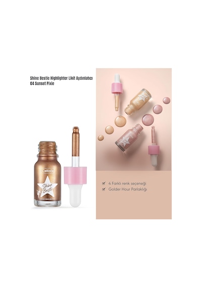 Shine Bestie Highlighter Likit Aydınlatıcı 04 Sunset Pixie Çok Renkli